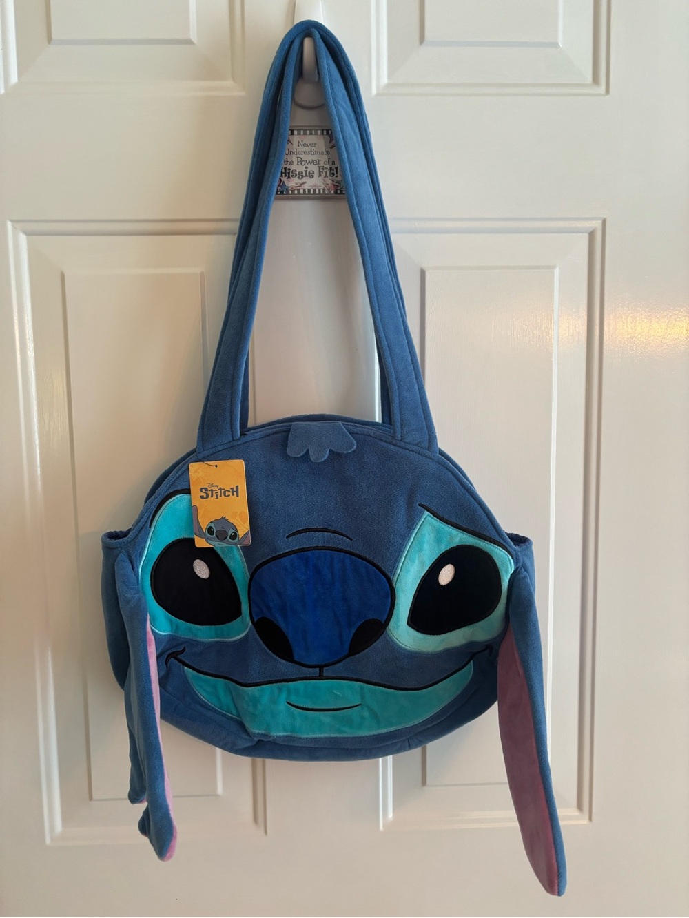 Disney Lilo & Stitch 3D Plush Tote Bag Bioworld Blue Shoulder Bag NWT